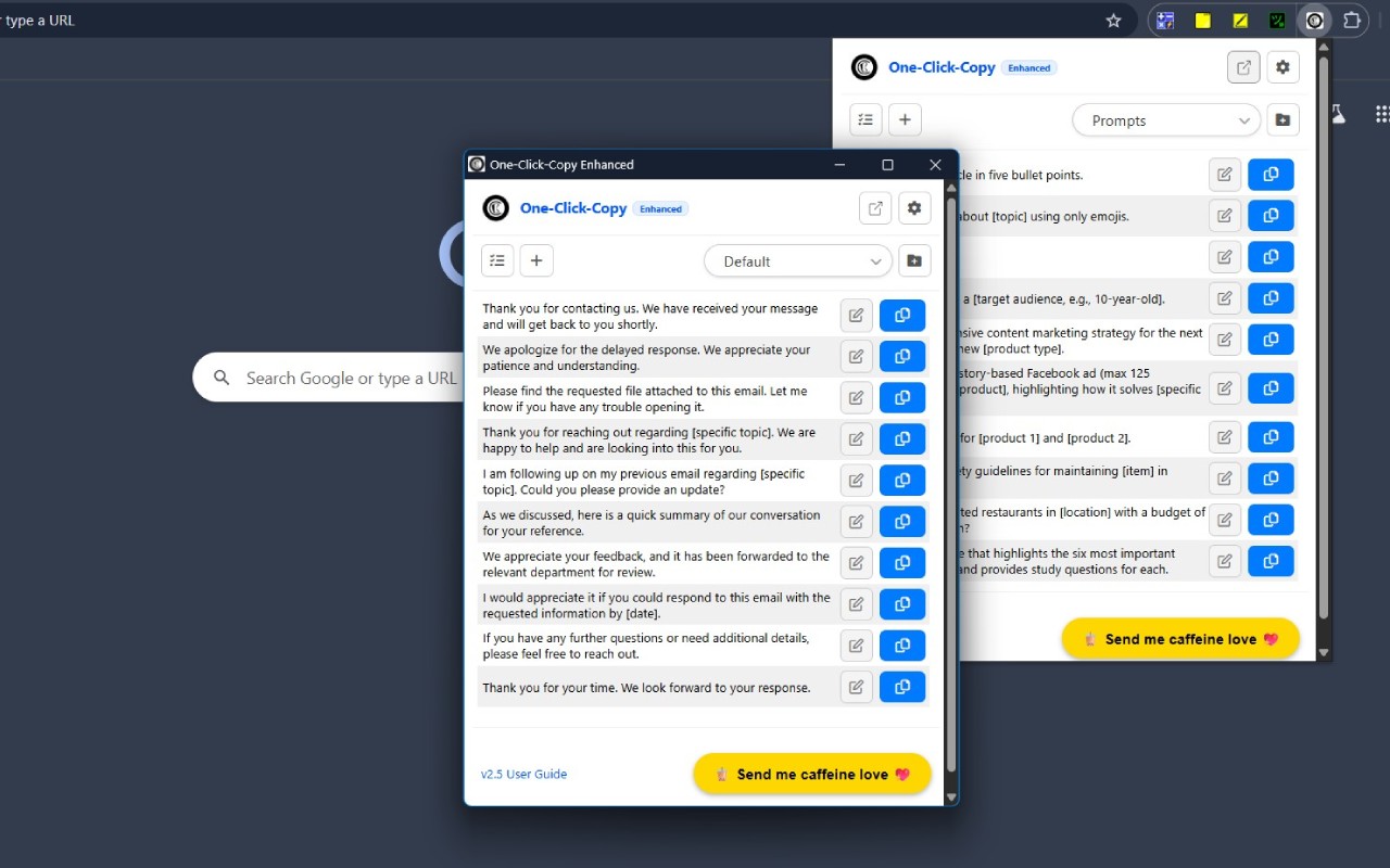 One-Click-Copy Enhanced chrome谷歌浏览器插件_扩展第3张截图