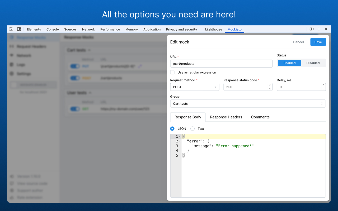 Mockiato — Free API Testing & Mocking Tool chrome谷歌浏览器插件_扩展第5张截图