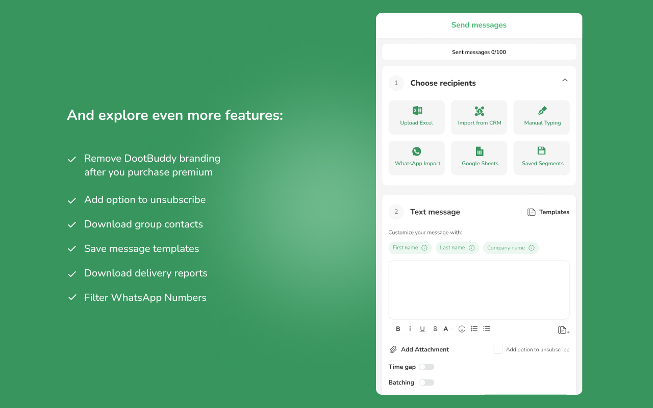 DootBuddy - Bulk WA Message Sender Software chrome谷歌浏览器插件_扩展第2张截图