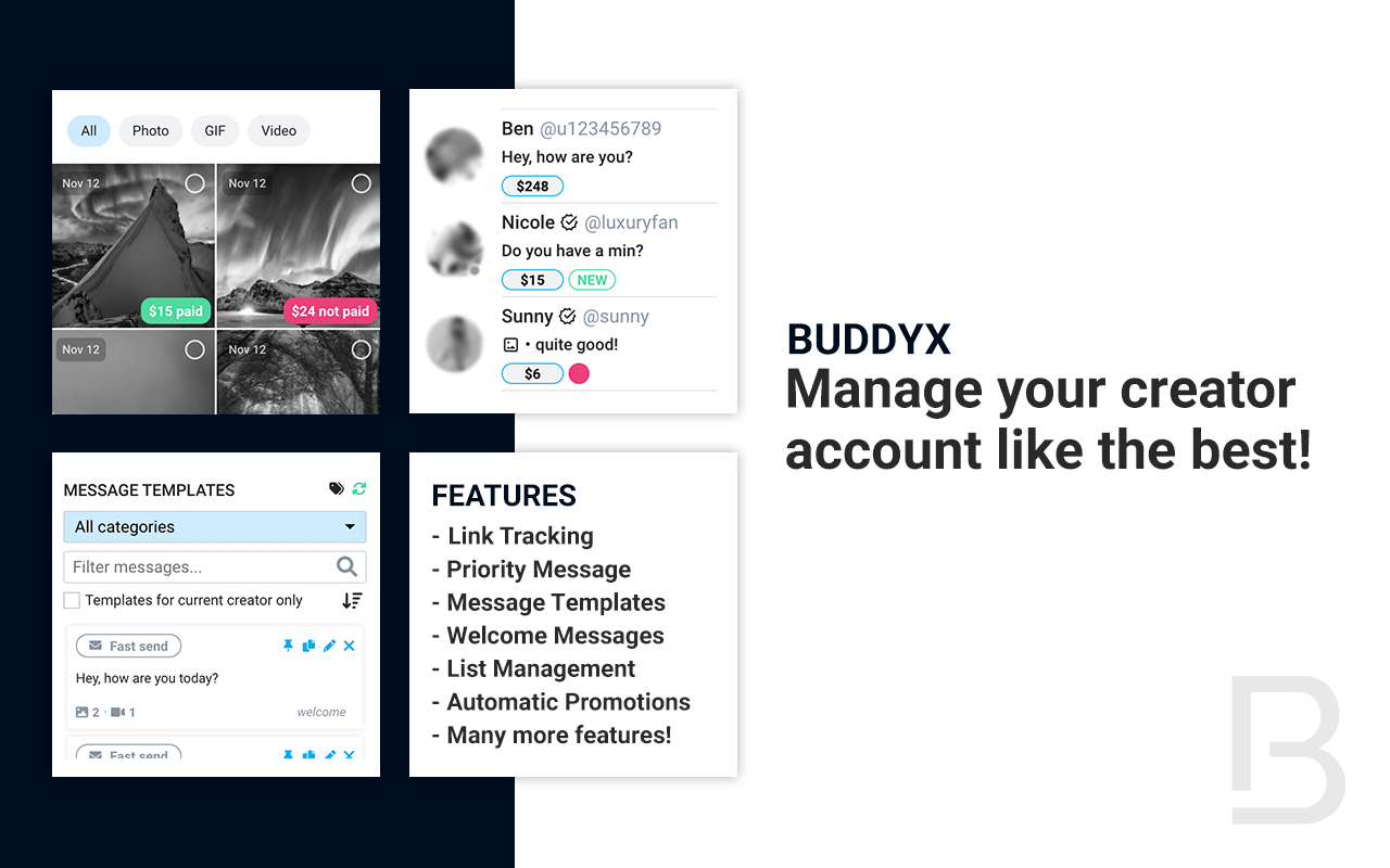 BuddyX for Creators chrome谷歌浏览器插件_扩展第1张截图