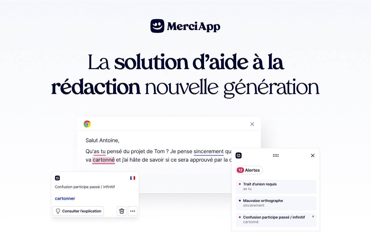 MerciApp — Correcteur d’orthographe et assistant de rédaction chrome谷歌浏览器插件_扩展第5张截图