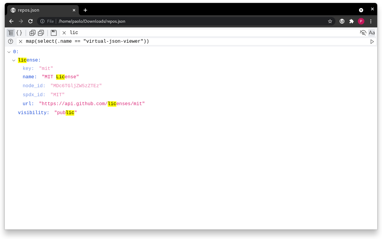 Virtual Json Viewer chrome谷歌浏览器插件_扩展第2张截图