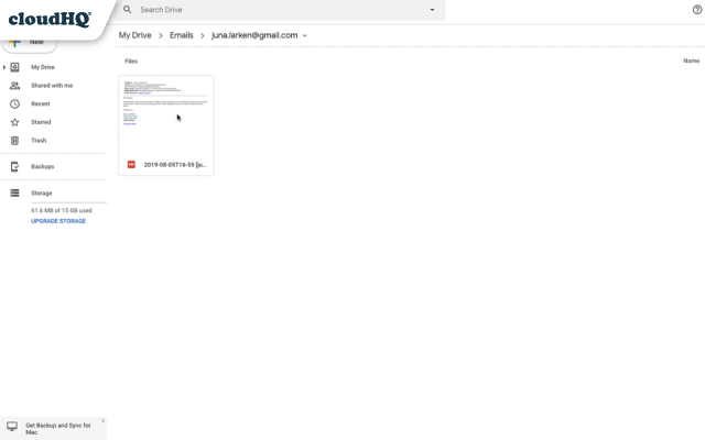 Save Emails to Drive by cloudHQ chrome谷歌浏览器插件_扩展第1张截图