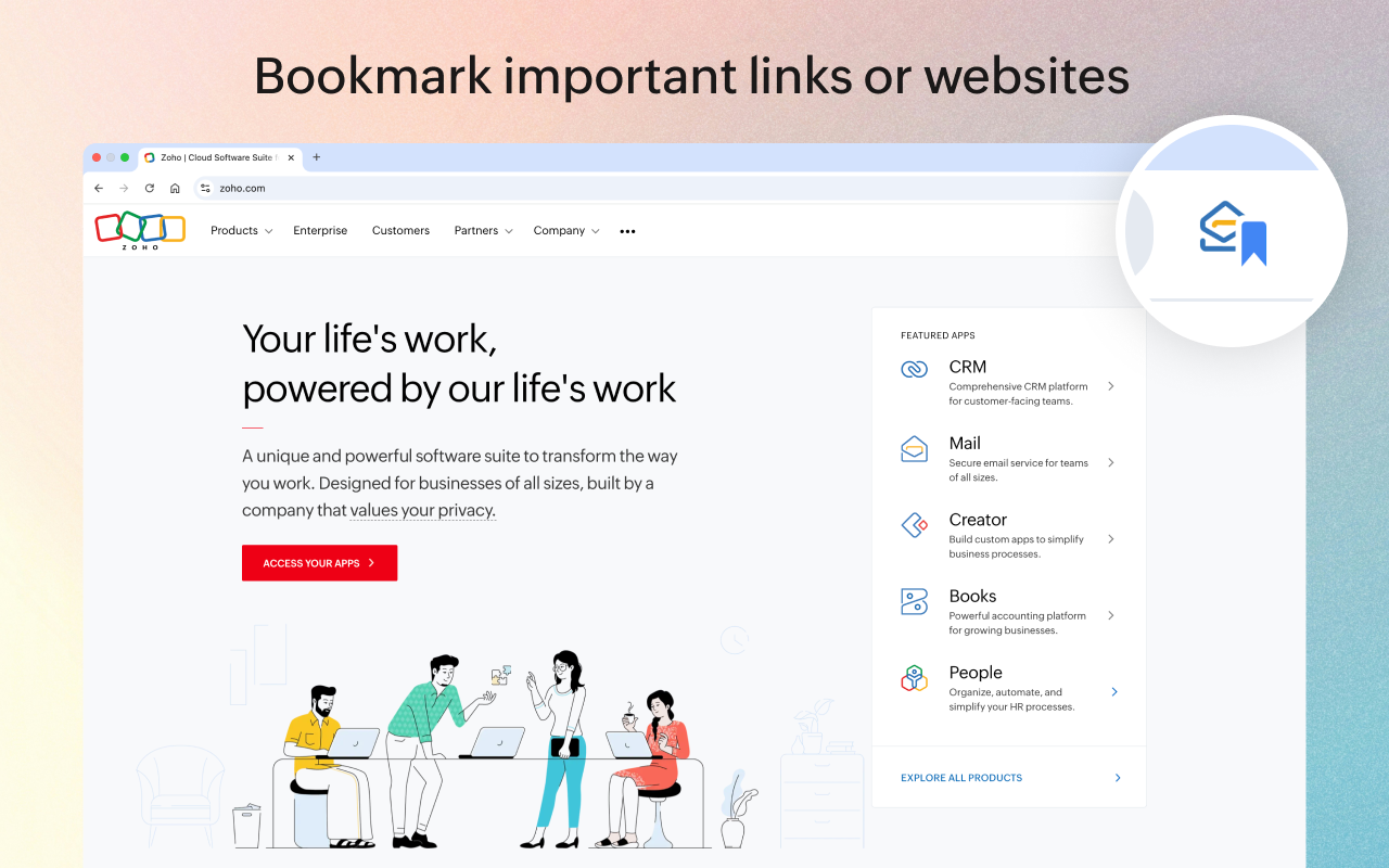 Zoho Mail Bookmarks chrome谷歌浏览器插件_扩展第4张截图