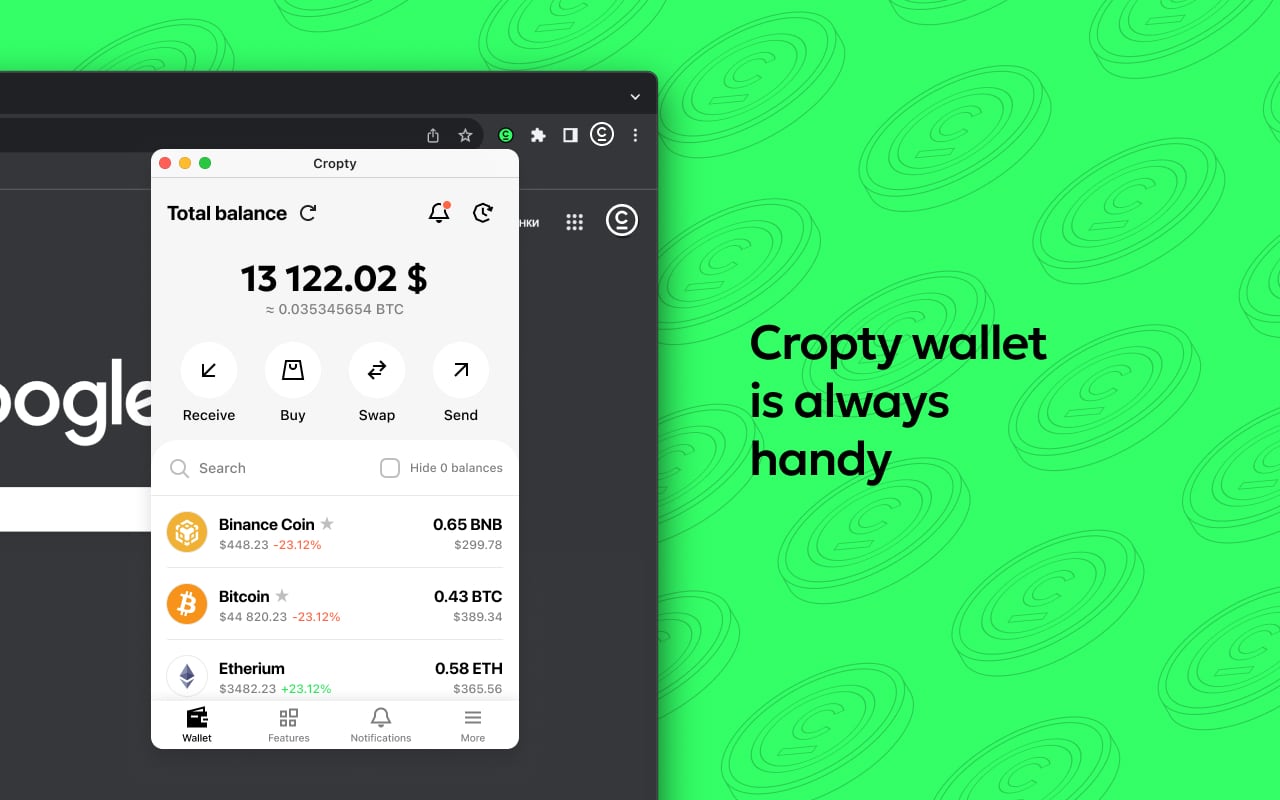 Crypto wallet – Bitcoin & USDT chrome谷歌浏览器插件_扩展第1张截图