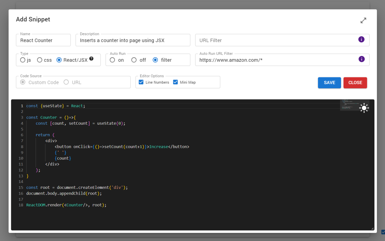 Inject Code chrome谷歌浏览器插件_扩展第1张截图