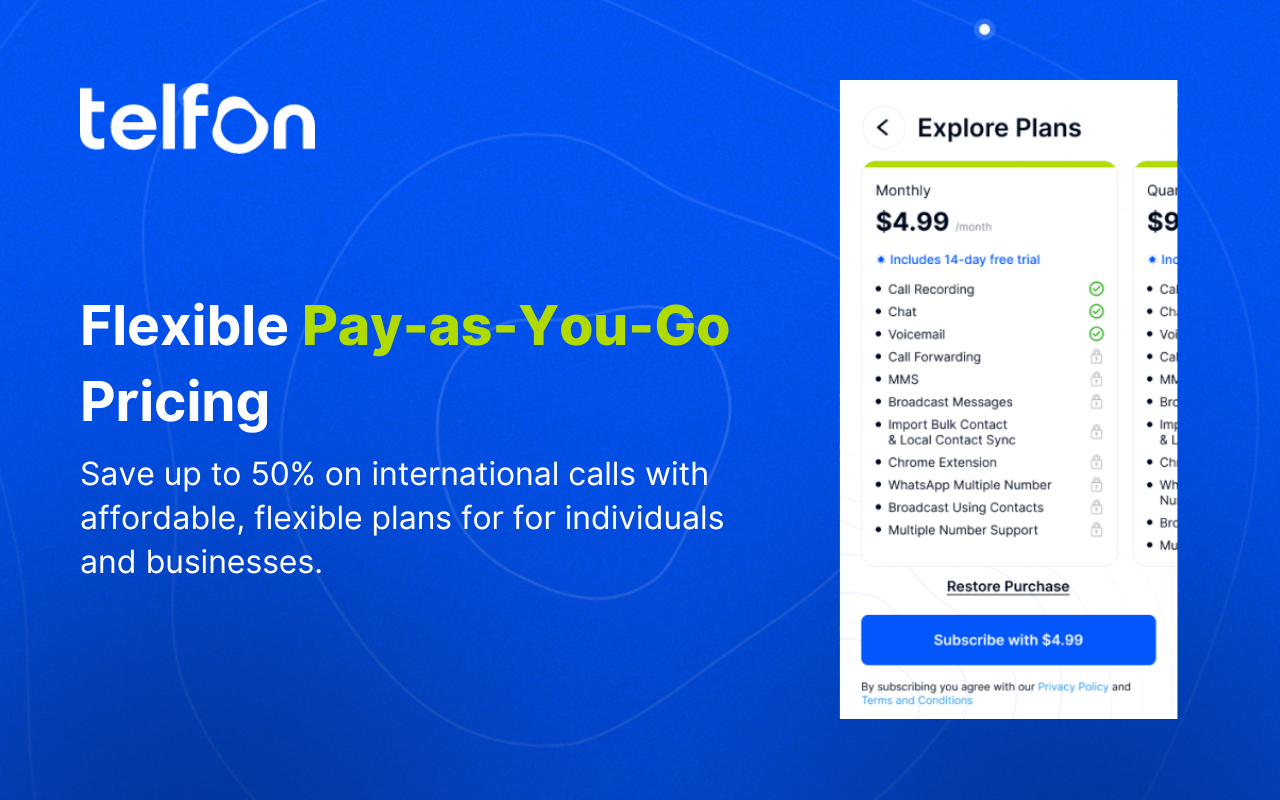 Telfon: Virtual Phone System chrome谷歌浏览器插件_扩展第4张截图