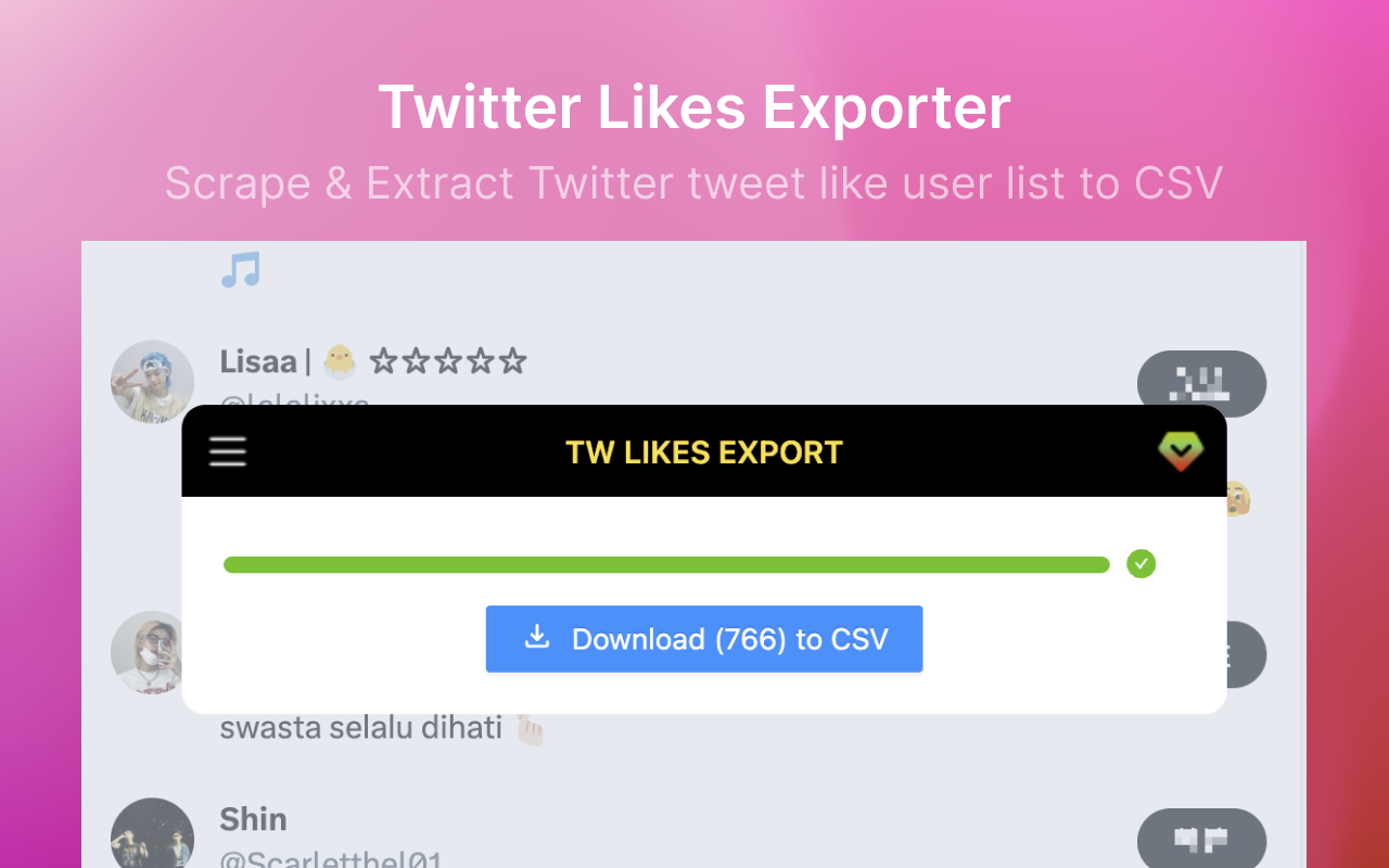 TwLikesExport - X/Twitter Likes Export chrome谷歌浏览器插件_扩展第1张截图