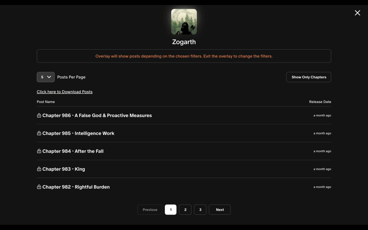 Readeon: A Patreon Reading Extension chrome谷歌浏览器插件_扩展第5张截图