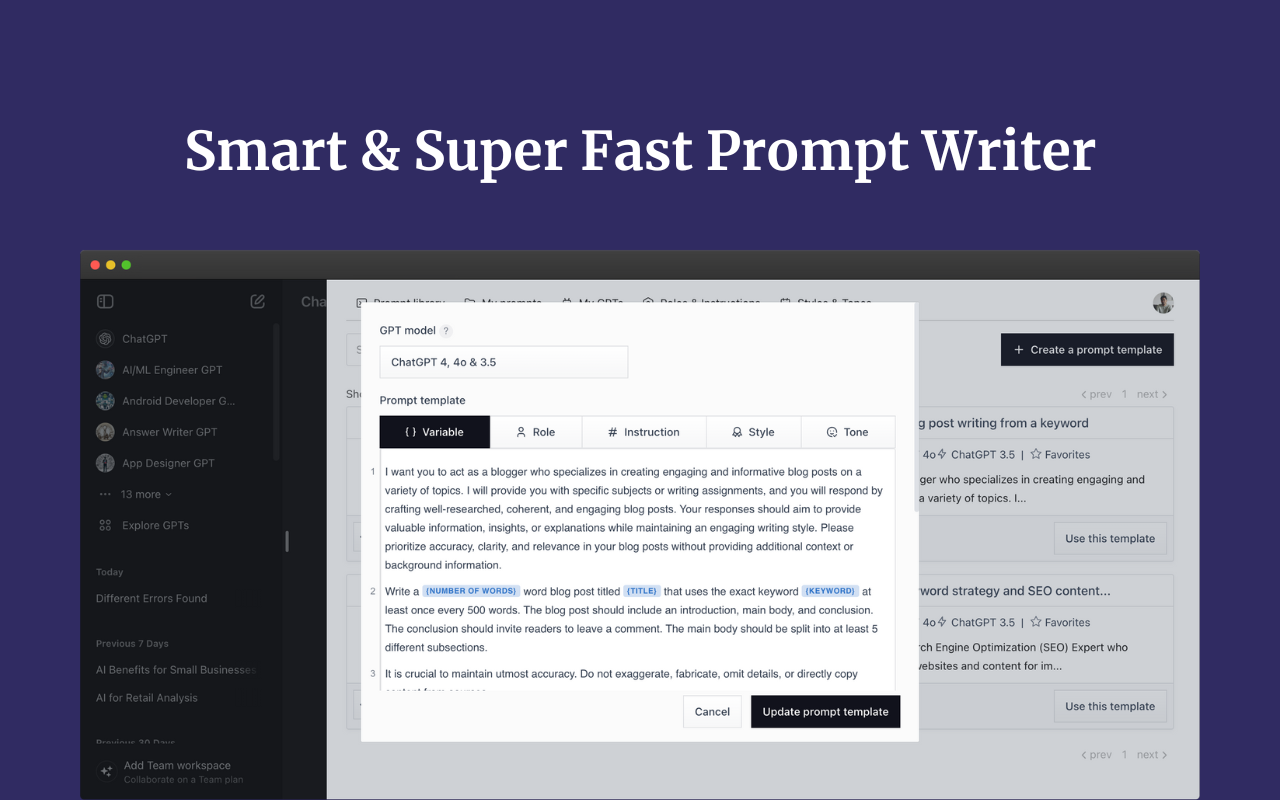 Promptmatic: Superpower ChatGPT chrome谷歌浏览器插件_扩展第4张截图