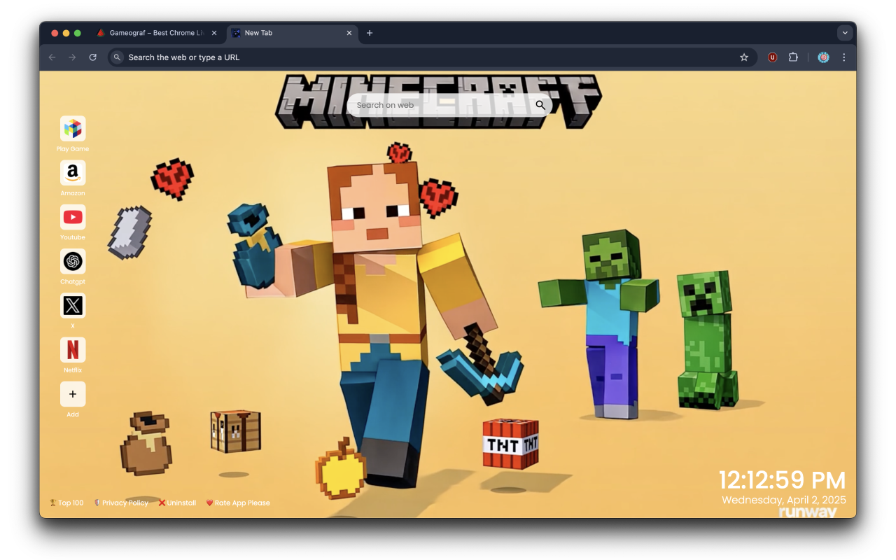 Minecraft Live Wallpaper chrome谷歌浏览器插件_扩展第1张截图