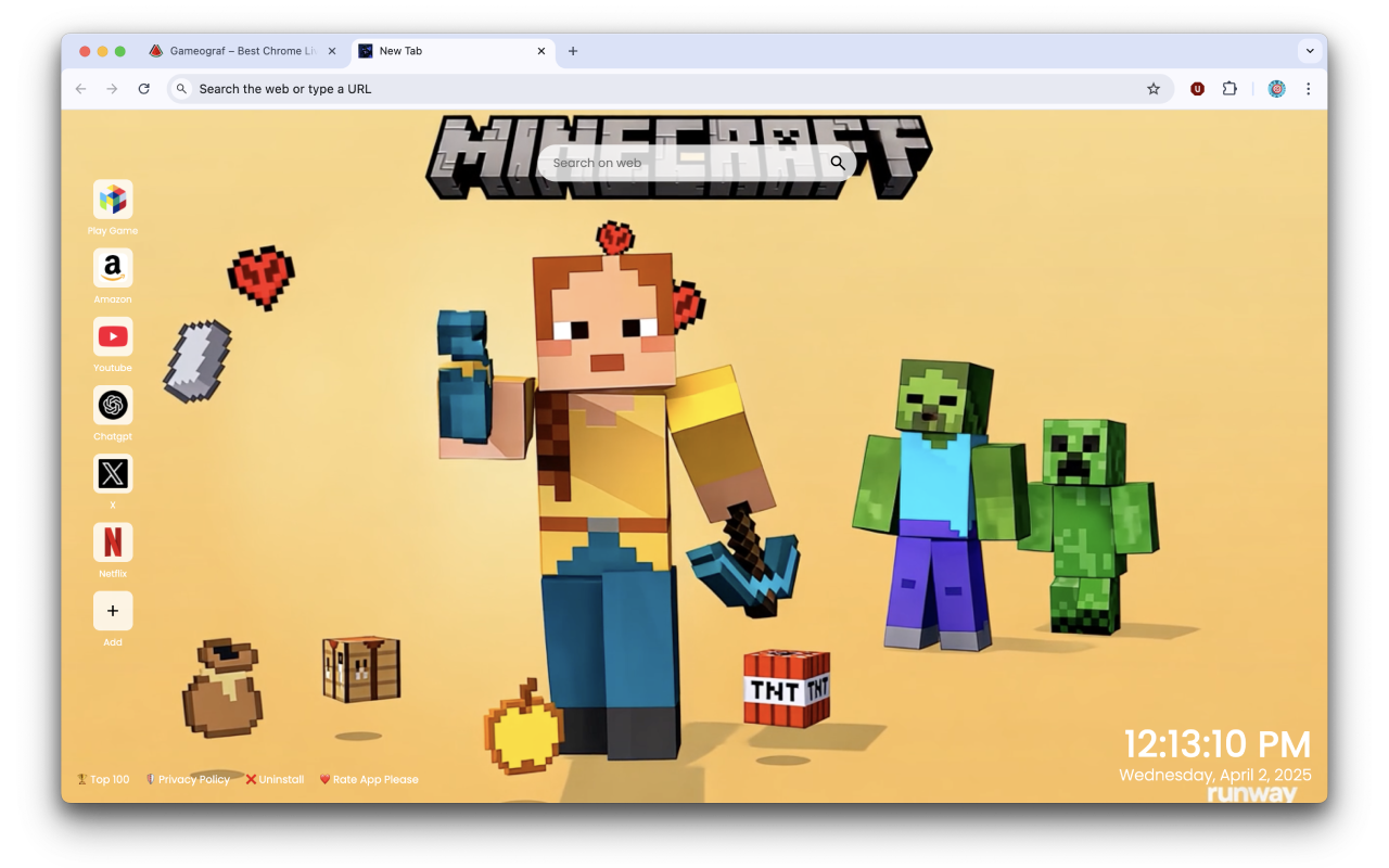 Minecraft Live Wallpaper chrome谷歌浏览器插件_扩展第4张截图