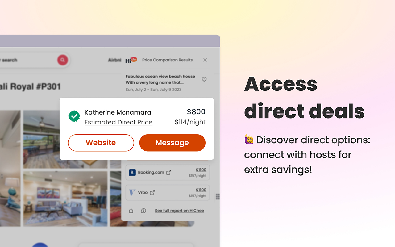 HiChee: Airbnb/Booking/Vrbo Price Comparison chrome谷歌浏览器插件_扩展第2张截图