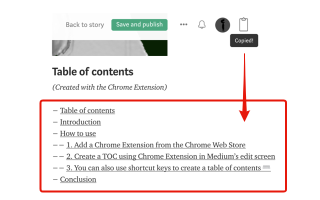 TOC of Medium chrome谷歌浏览器插件_扩展第1张截图