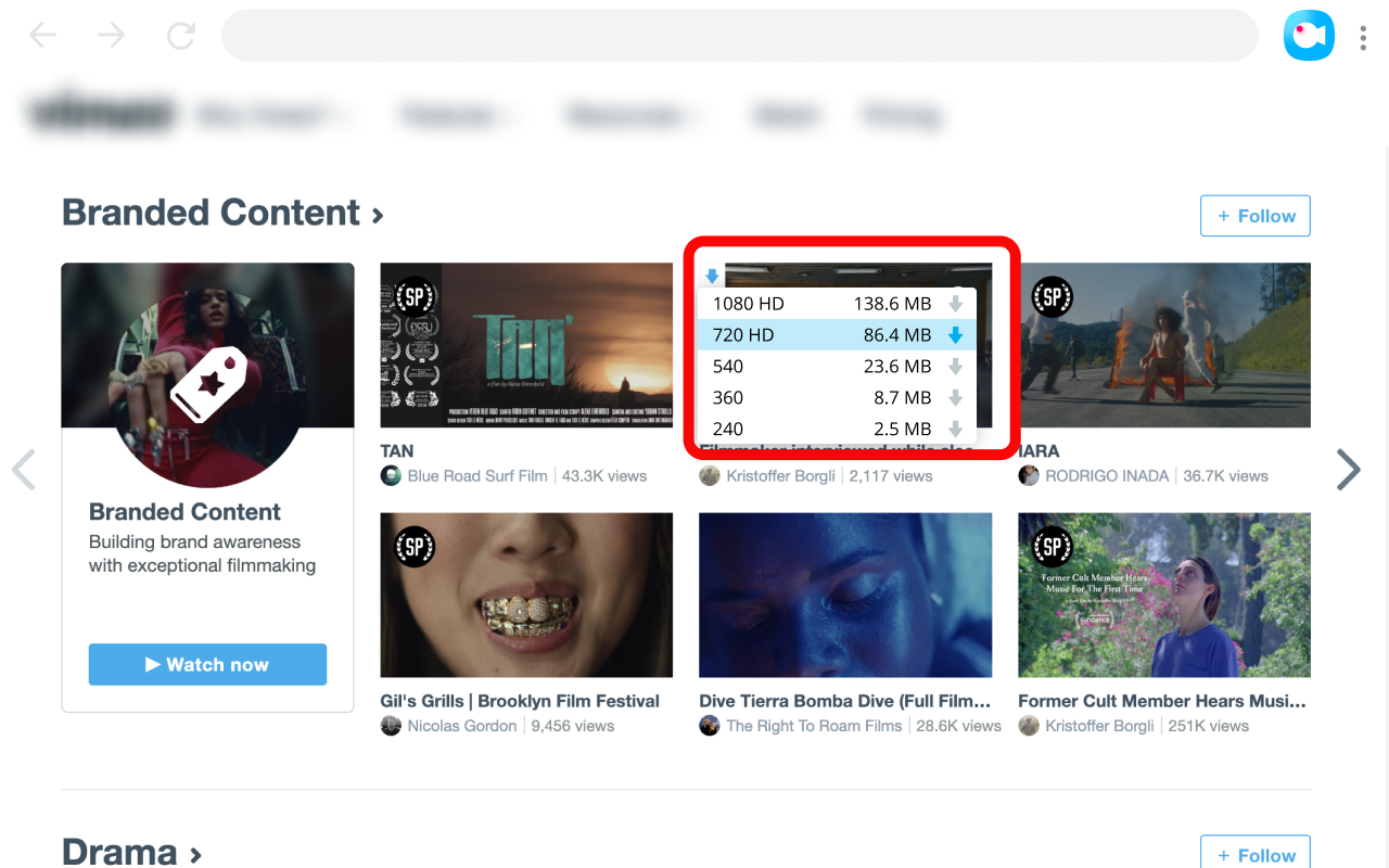 VimUp Video Downloader chrome谷歌浏览器插件_扩展第2张截图
