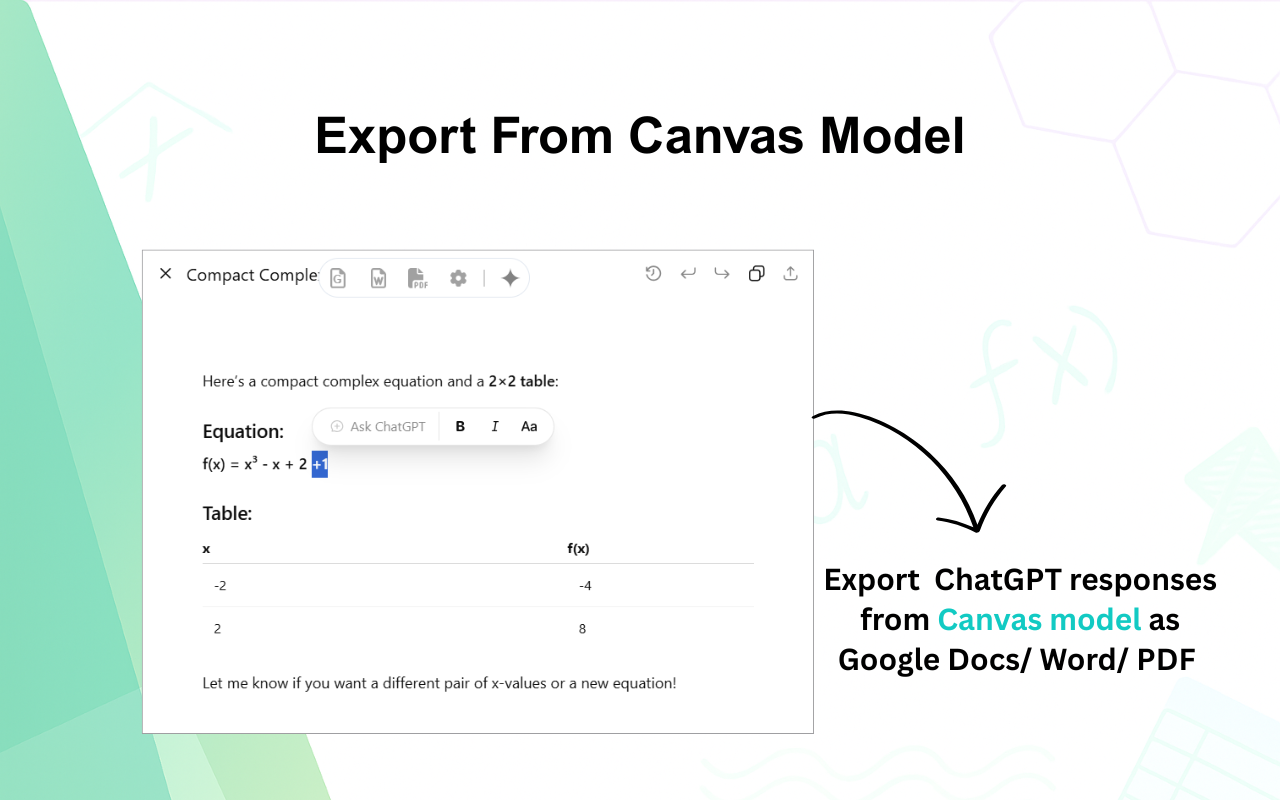 Convert ChatGPT to Google Doc, Microsoft Word, PDF chrome谷歌浏览器插件_扩展第1张截图
