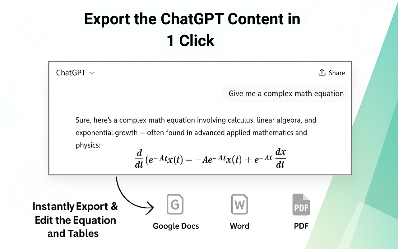Convert ChatGPT to Google Doc, Microsoft Word, PDF chrome谷歌浏览器插件_扩展第2张截图
