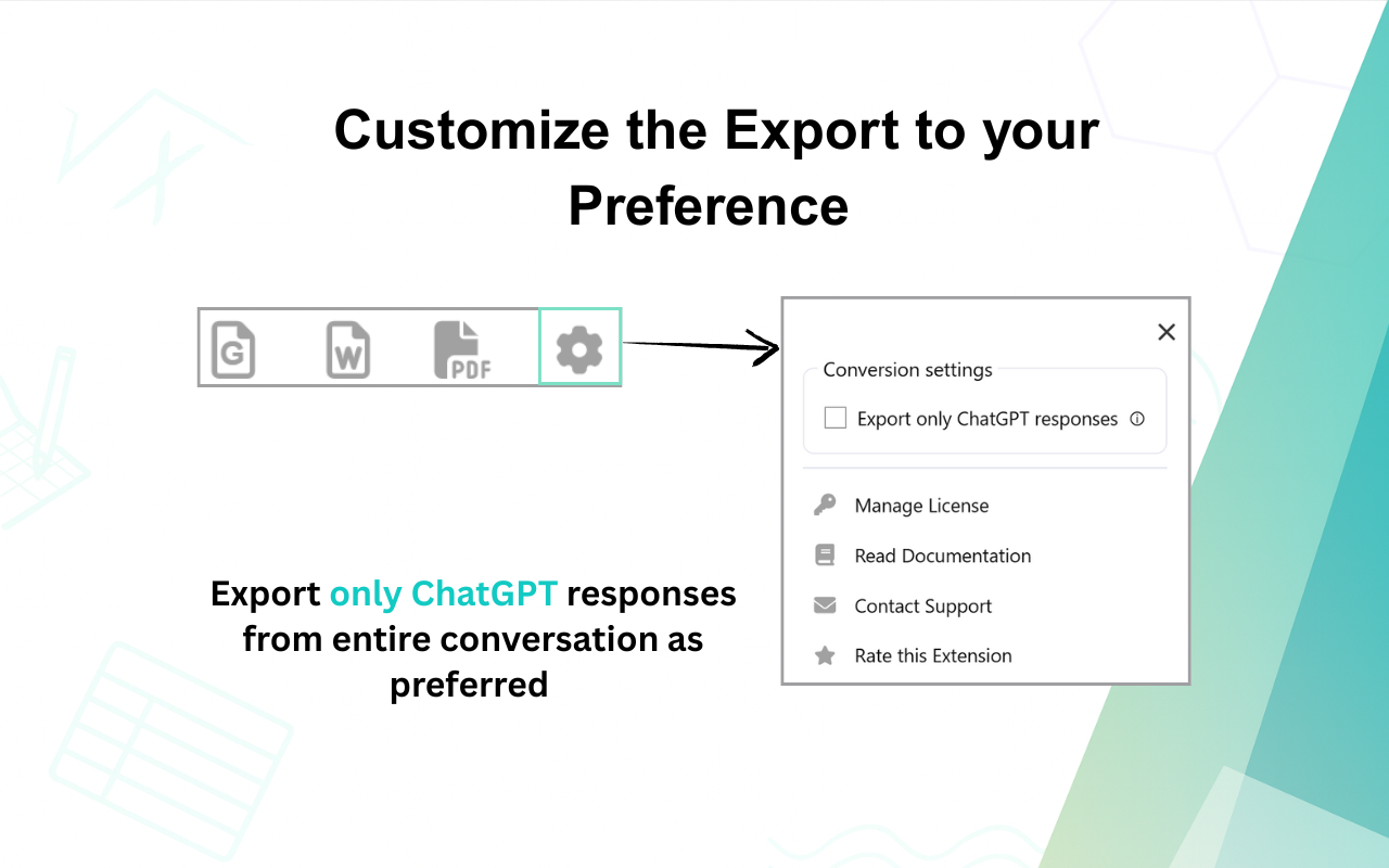 Convert ChatGPT to Google Doc, Microsoft Word, PDF chrome谷歌浏览器插件_扩展第4张截图