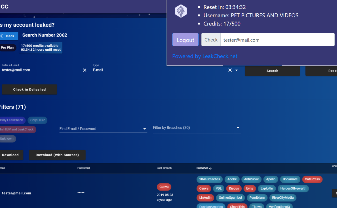 LeakCheck.cc Alpha Extension chrome谷歌浏览器插件_扩展第1张截图