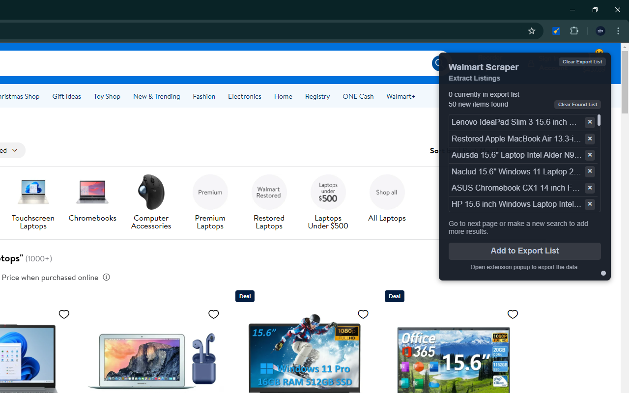 Walmart Scraper: Export Search Results, Products, Reviews & more chrome谷歌浏览器插件_扩展第2张截图
