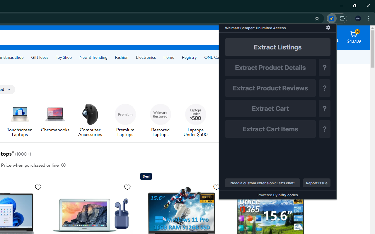 Walmart Scraper: Export Search Results, Products, Reviews & more chrome谷歌浏览器插件_扩展第4张截图