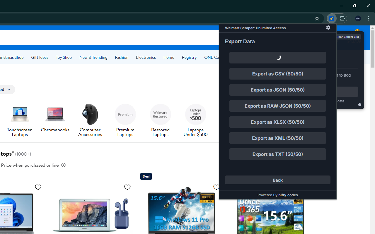 Walmart Scraper: Export Search Results, Products, Reviews & more chrome谷歌浏览器插件_扩展第5张截图