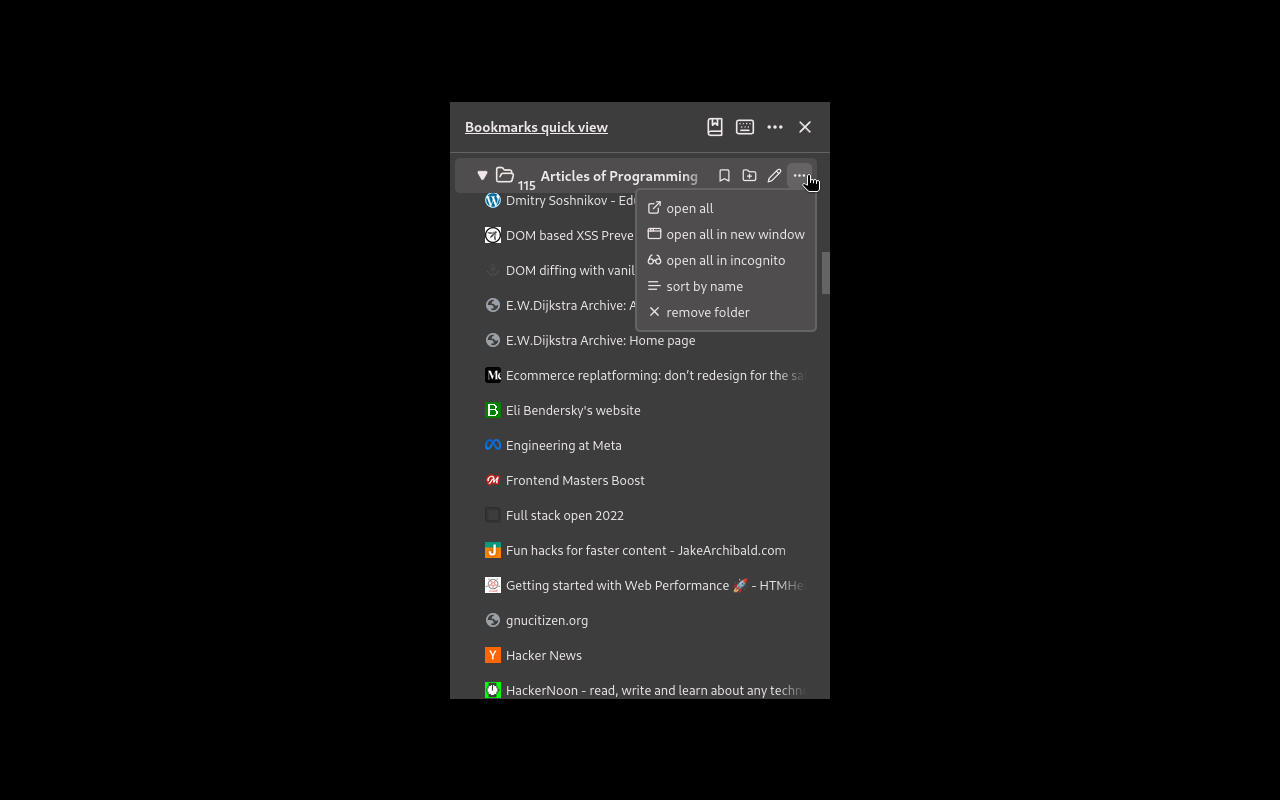 Bookmarks quick view chrome谷歌浏览器插件_扩展第2张截图