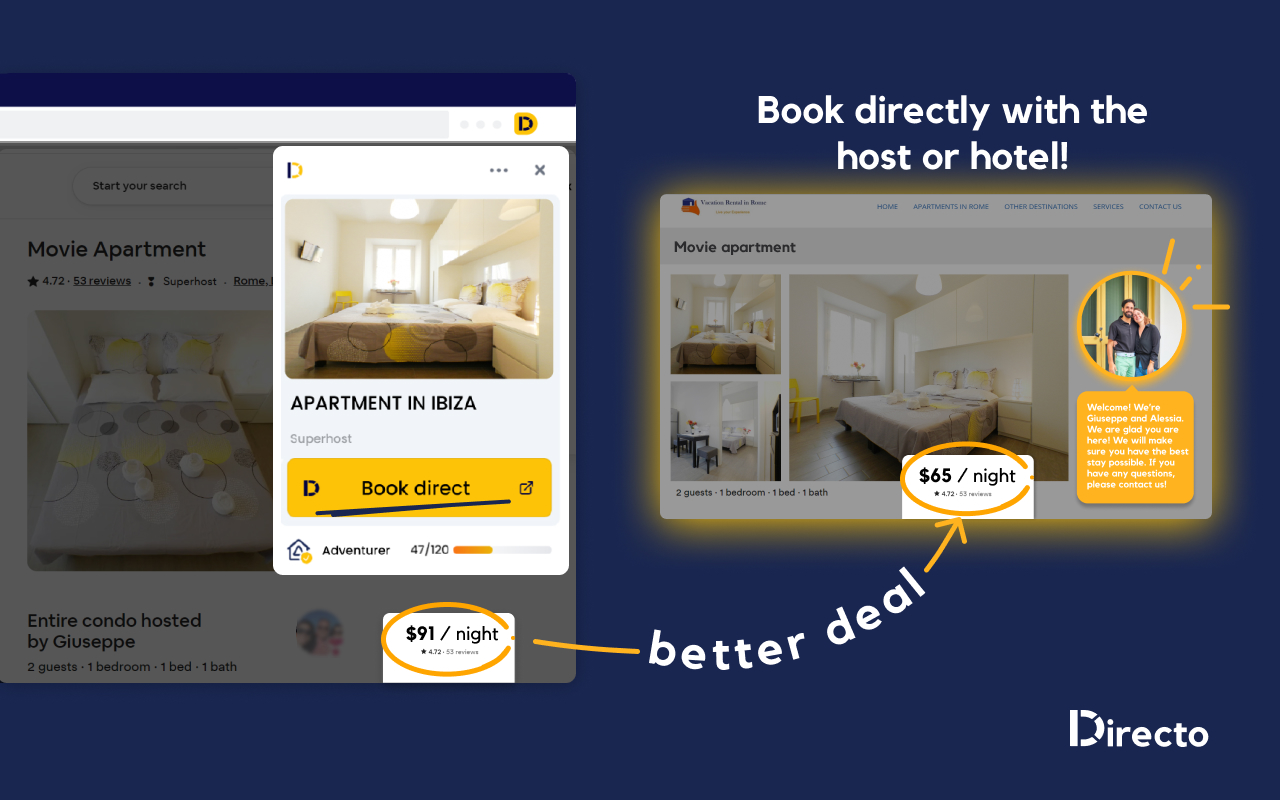 Directo - Travel Deals - Save on Fees chrome谷歌浏览器插件_扩展第3张截图