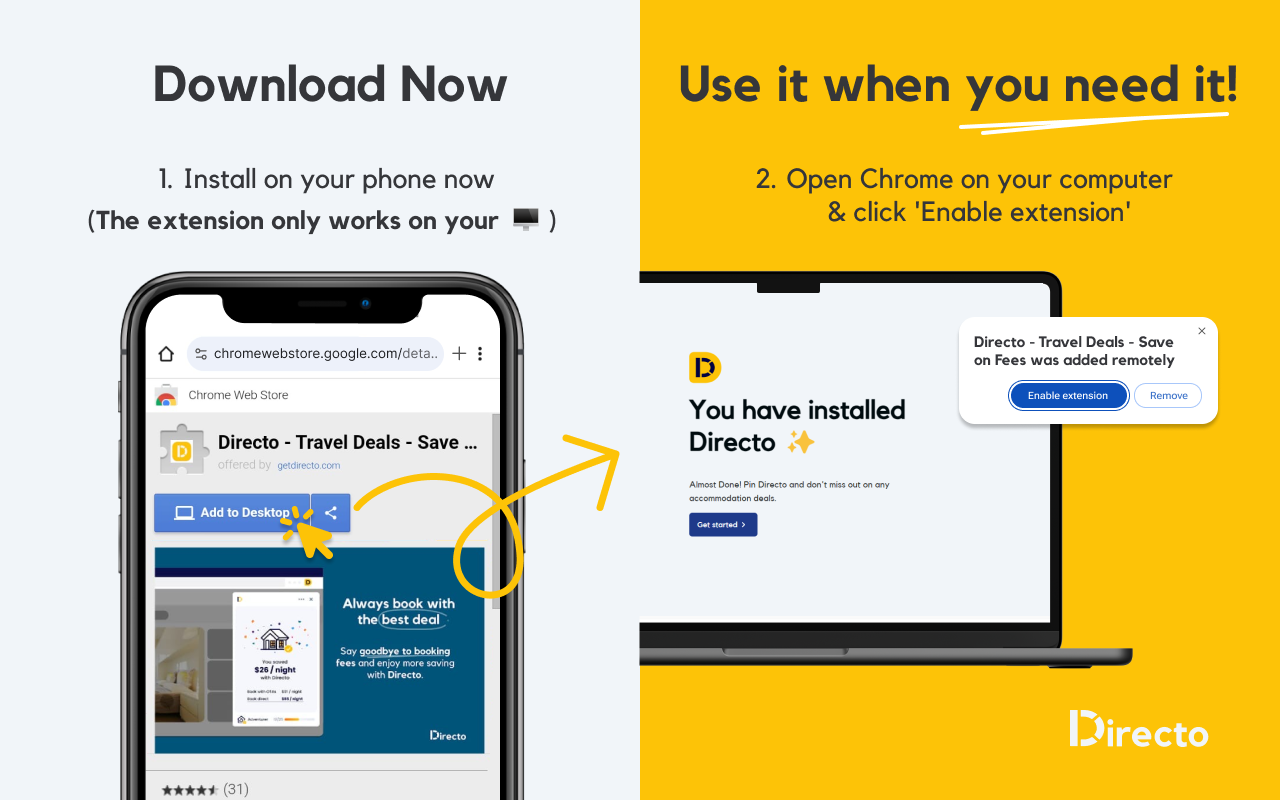 Directo - Travel Deals - Save on Fees chrome谷歌浏览器插件_扩展第4张截图