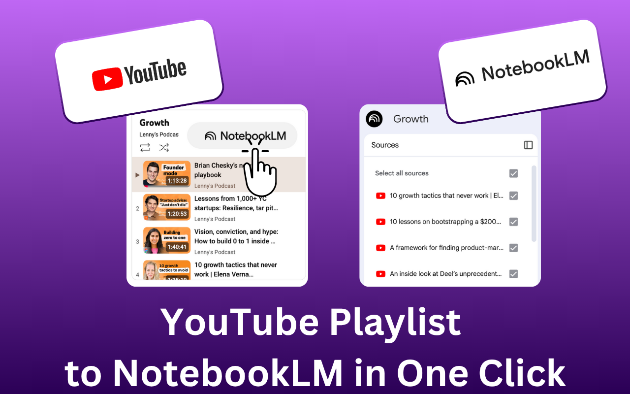 YouTube to NotebookLM chrome谷歌浏览器插件_扩展第1张截图