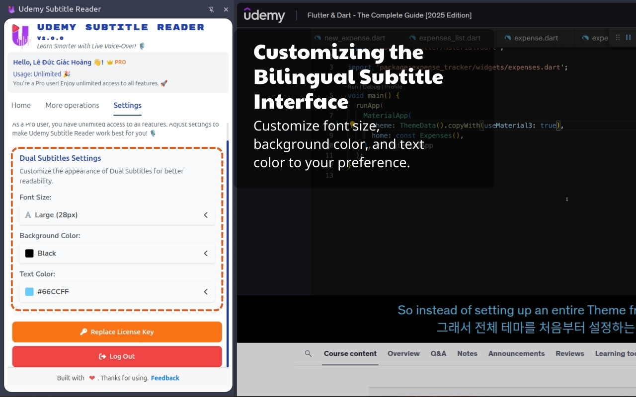Udemy字幕阅读器 chrome谷歌浏览器插件_扩展第5张截图