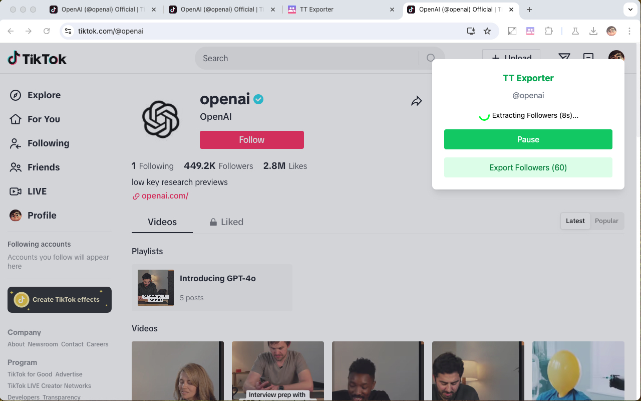 Export TikTok Followers chrome谷歌浏览器插件_扩展第3张截图