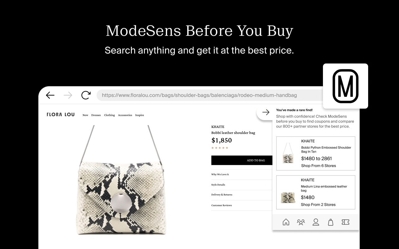 ModeSens: Intelligent Shopping Assistant chrome谷歌浏览器插件_扩展第1张截图