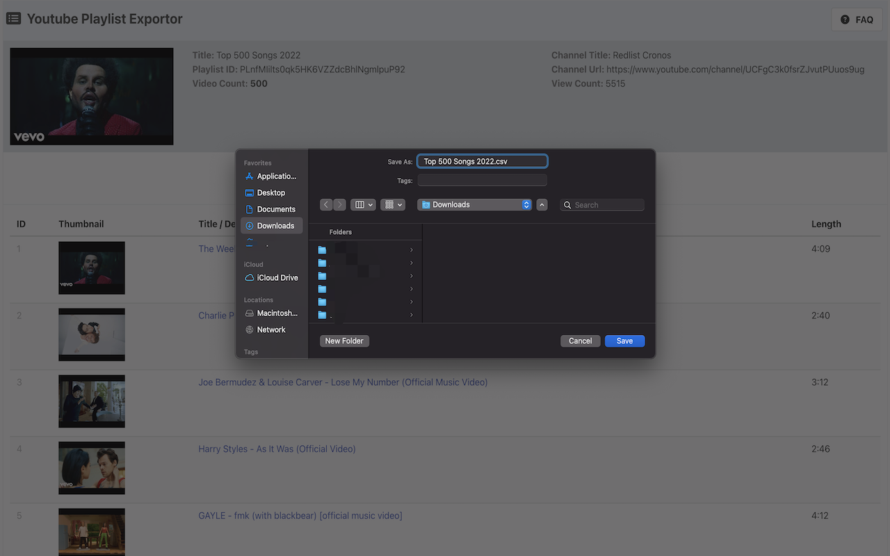 Youtube Playlist Exporter chrome谷歌浏览器插件_扩展第2张截图