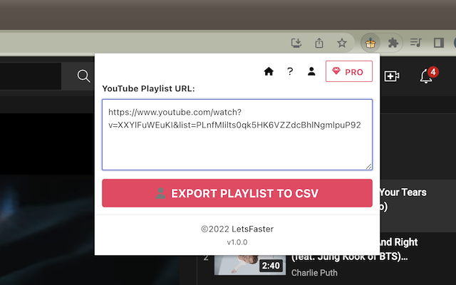 Youtube Playlist Exporter chrome谷歌浏览器插件_扩展第4张截图