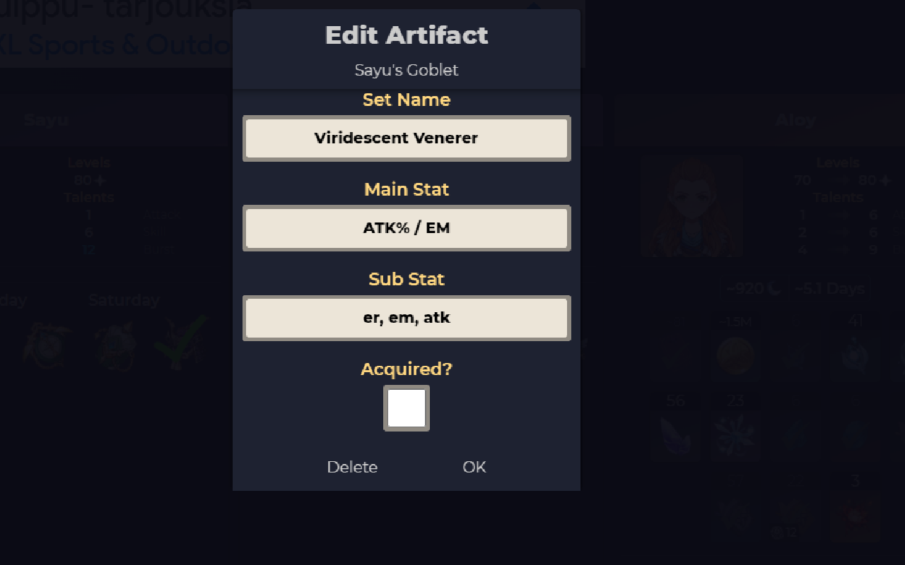 Genshin Impact Artifact Planner for Genshin Center chrome谷歌浏览器插件_扩展第3张截图