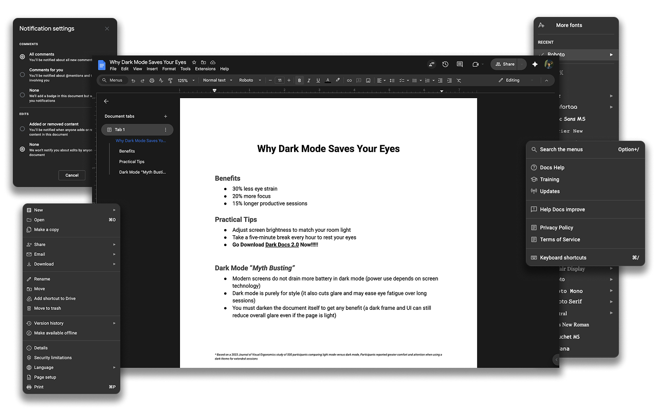 Dark Docs 2.0 chrome谷歌浏览器插件_扩展第3张截图