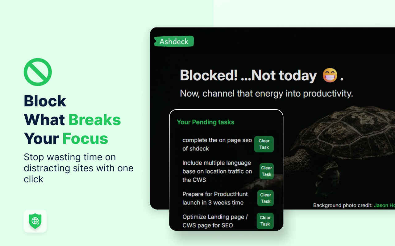 Ashdeck - Website Blocker & Pomodoro Timer for Focus | New Tab Page chrome谷歌浏览器插件_扩展第1张截图