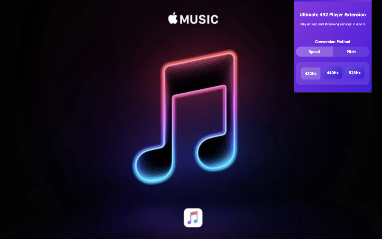 Ultimate 432Hz Converter : Spotify YouTube Tidal & All Web Music Streaming chrome谷歌浏览器插件_扩展第2张截图