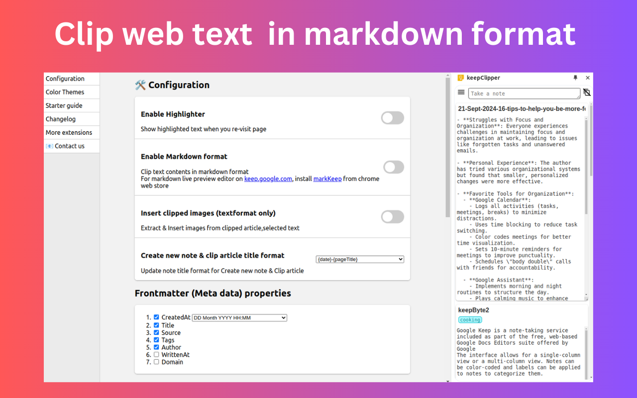 keepClipper - 适用于 google keep 的网络剪辑器 chrome谷歌浏览器插件_扩展第1张截图