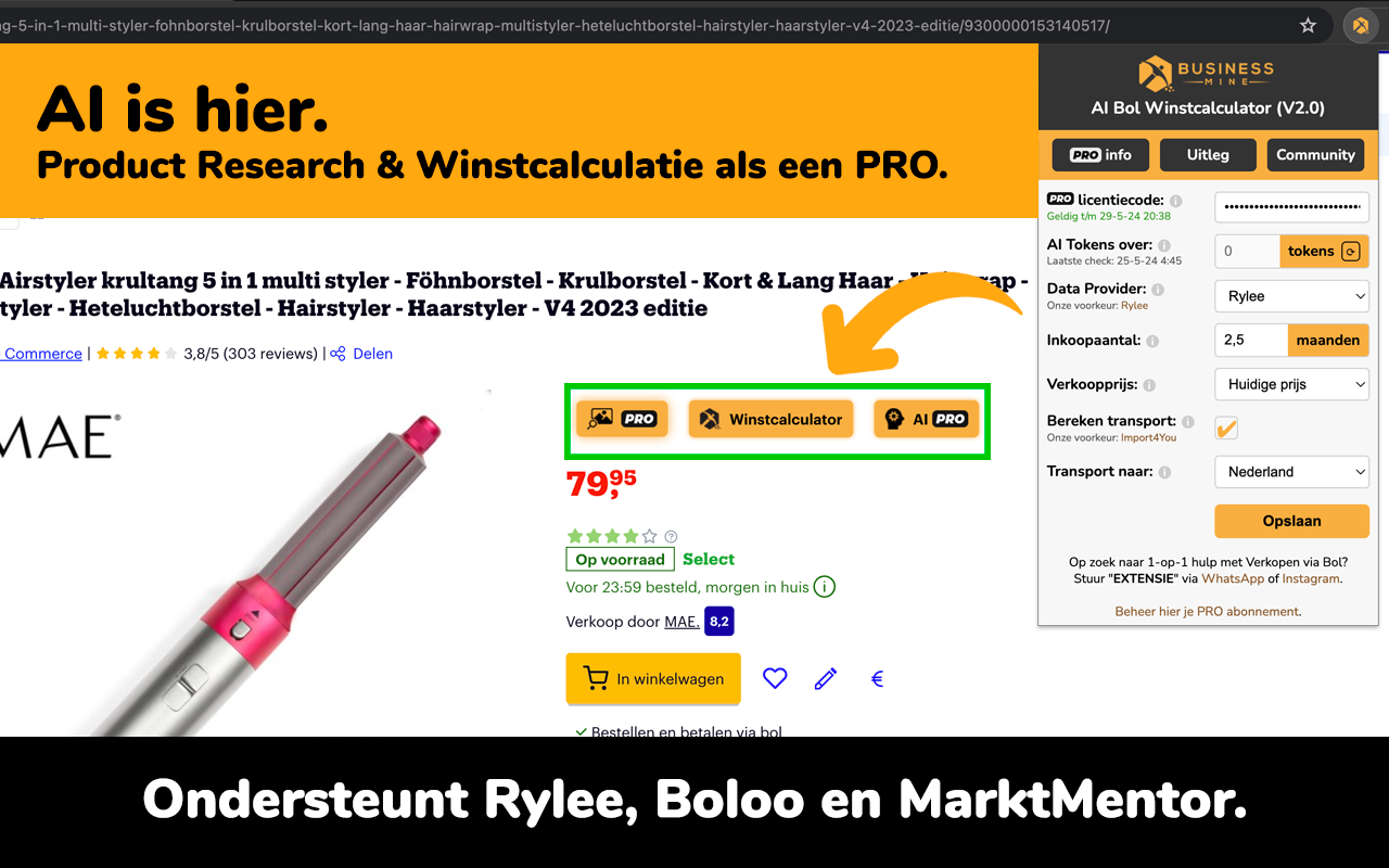 AI Bol Winstcalculator - Business Mine chrome谷歌浏览器插件_扩展第3张截图