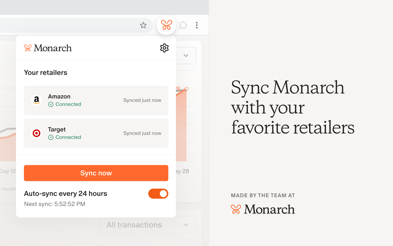 Monarch Money | Retail purchase sync chrome谷歌浏览器插件_扩展第2张截图