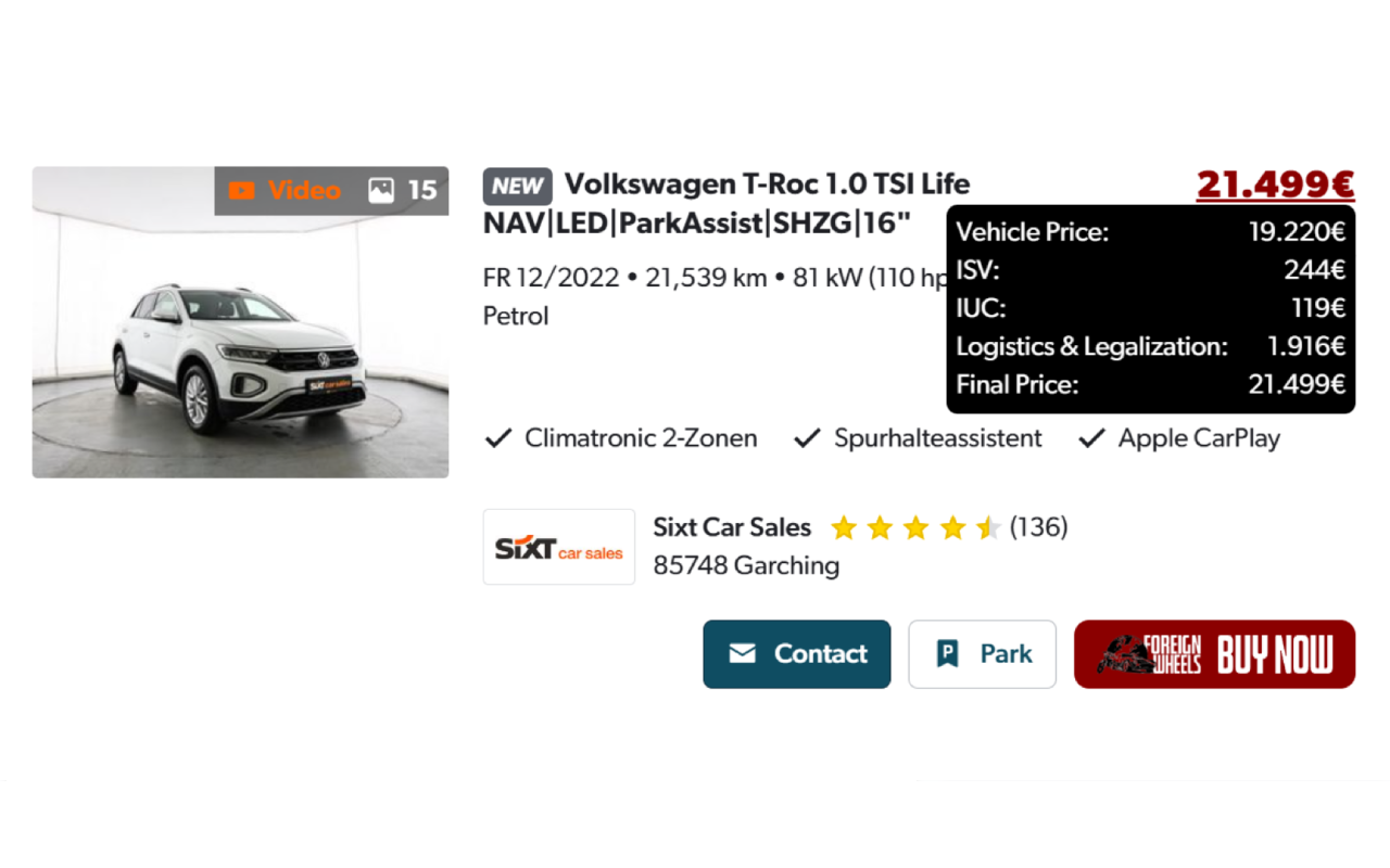 Foreign Wheels - Vehicle Importation chrome谷歌浏览器插件_扩展第2张截图