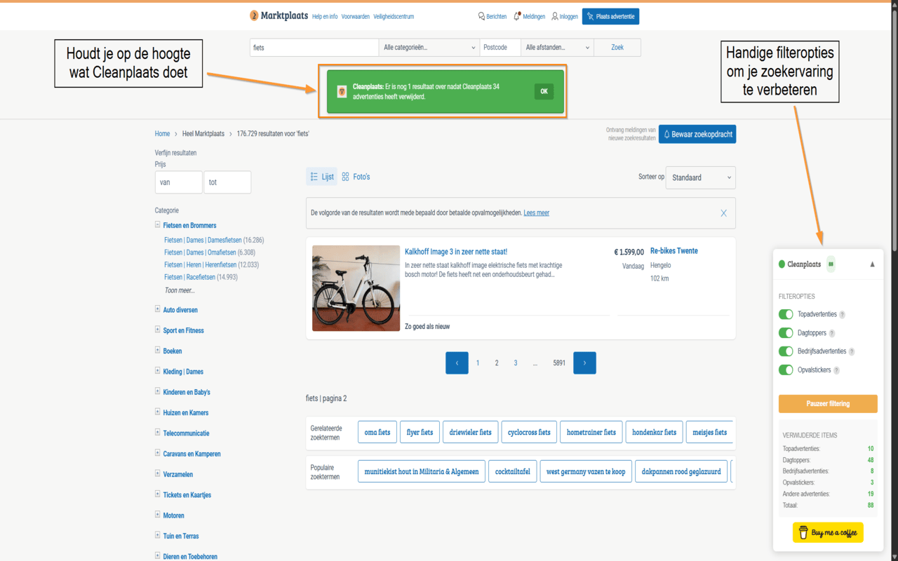 Cleanplaats - Marktplaats zonder spam chrome谷歌浏览器插件_扩展第3张截图