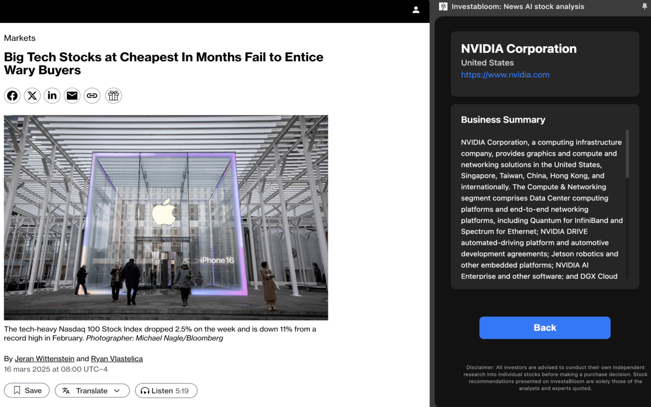 Investabloom: AI - Stock & Crypto Analysis chrome谷歌浏览器插件_扩展第1张截图