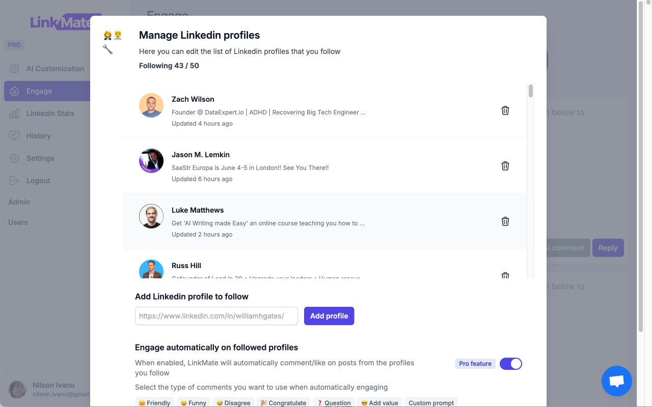 LinkMate - Automate Linkedin Comments chrome谷歌浏览器插件_扩展第1张截图