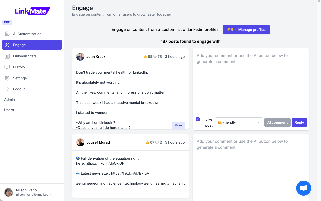 LinkMate - Automate Linkedin Comments chrome谷歌浏览器插件_扩展第3张截图