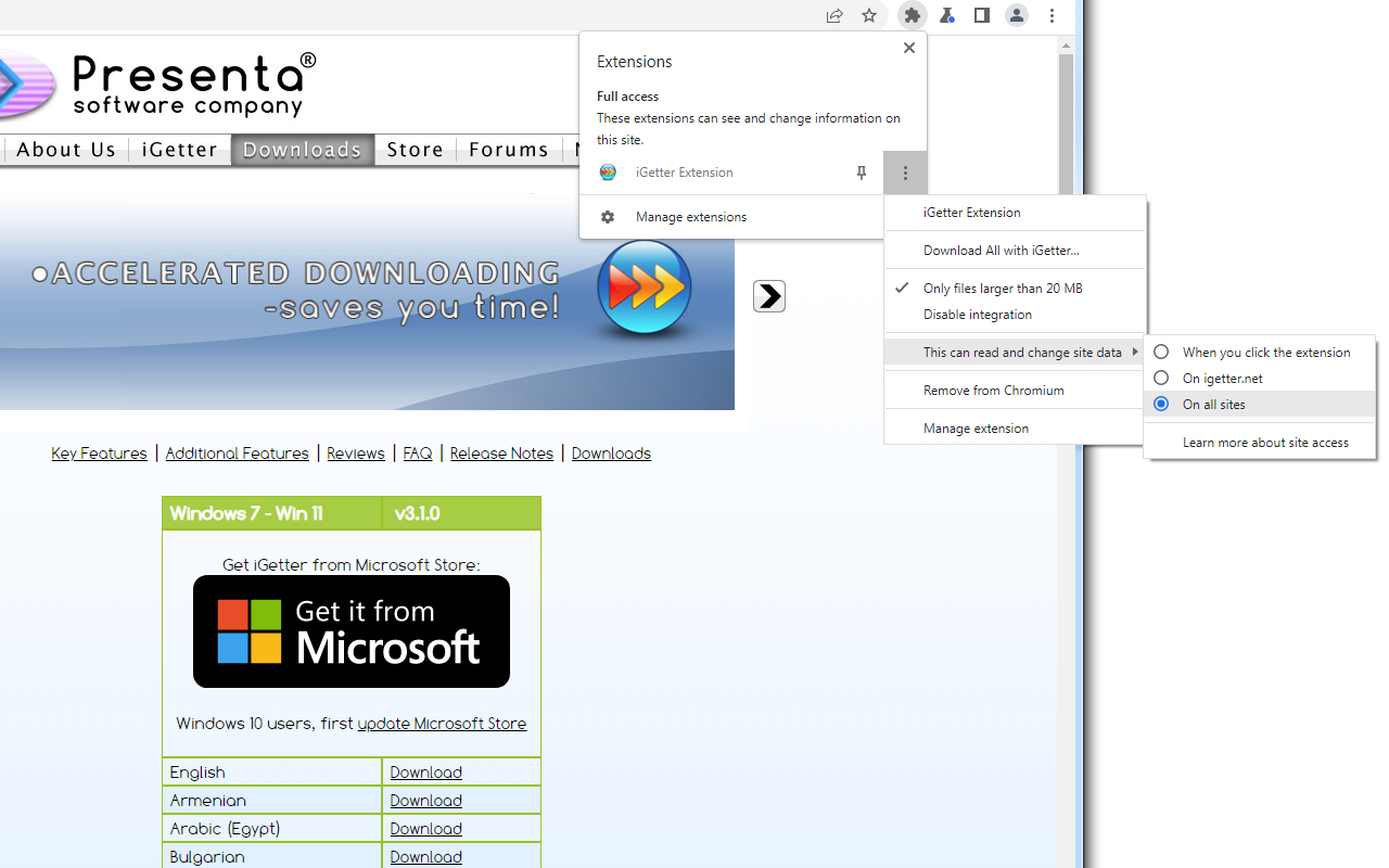 iGetter Download Manager chrome谷歌浏览器插件_扩展第1张截图