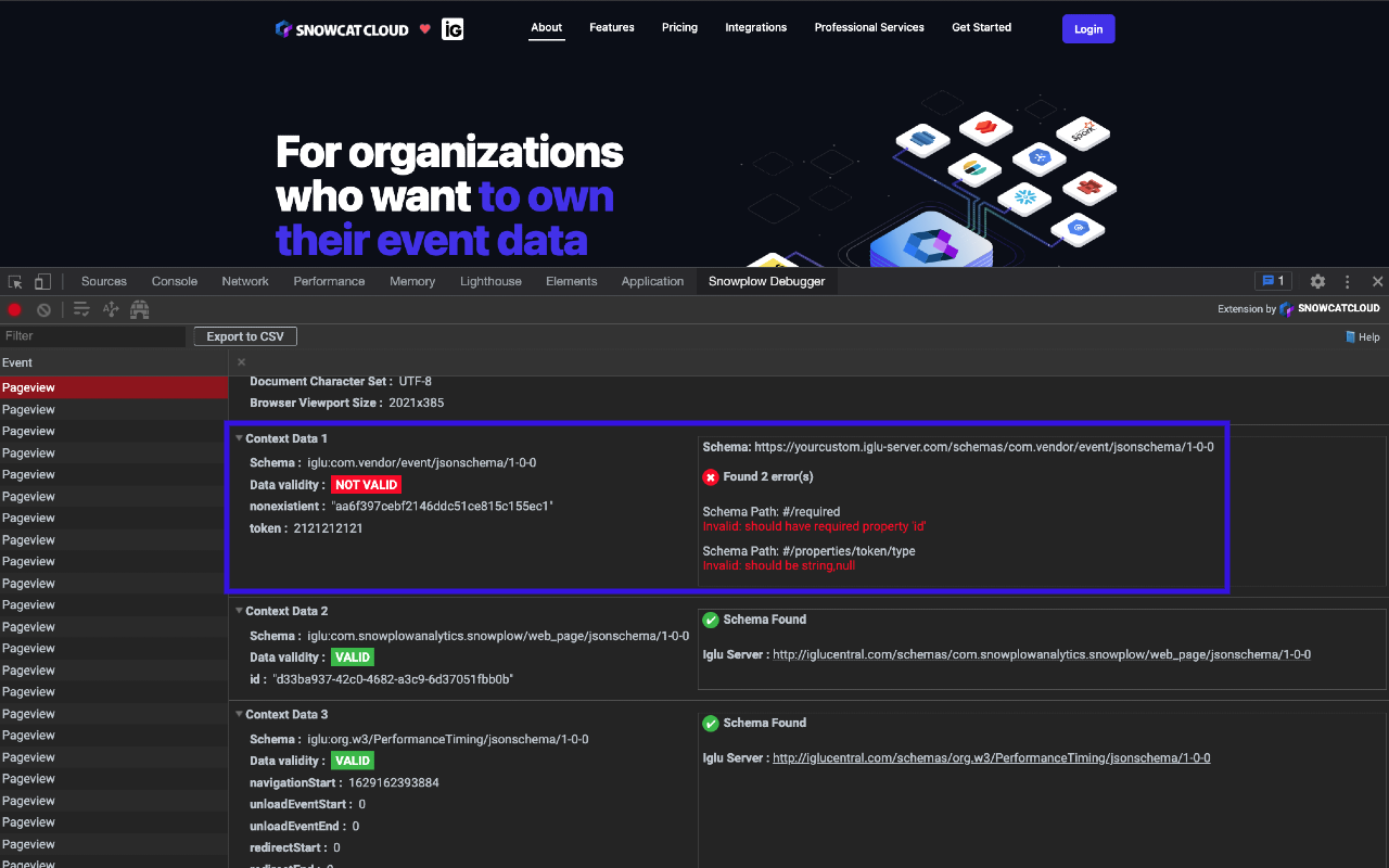 Snowplow Debugger chrome谷歌浏览器插件_扩展第3张截图