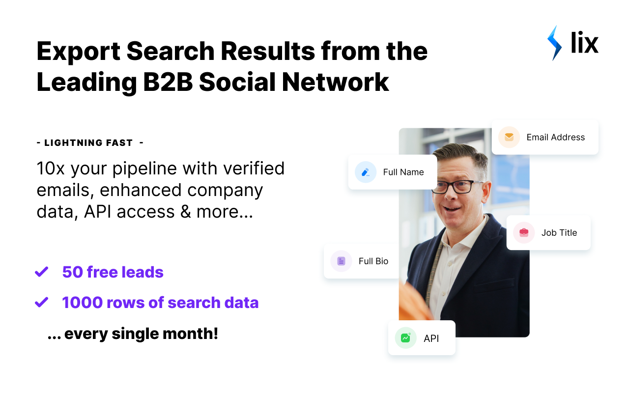 Lix - B2B Email Finder chrome谷歌浏览器插件_扩展第1张截图